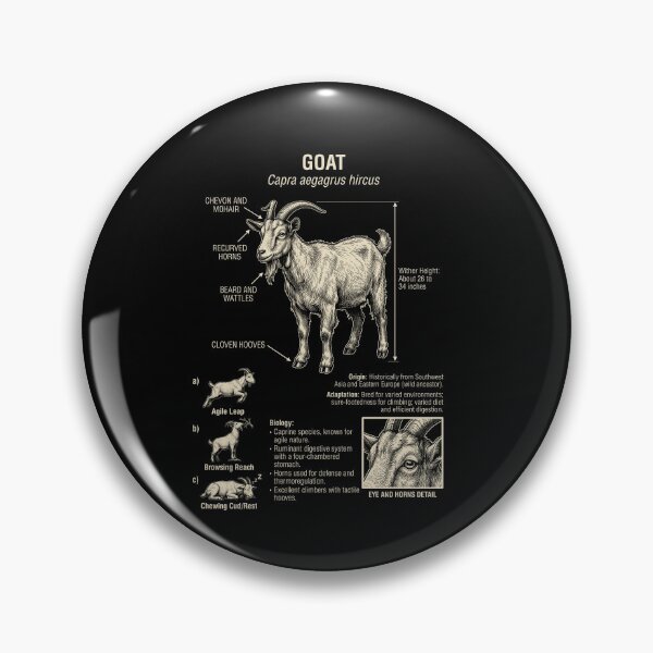 Item preview, Goat Scientific Anatomy Biology Animal Lover designed and sold by Kimberley King Art  King Art.