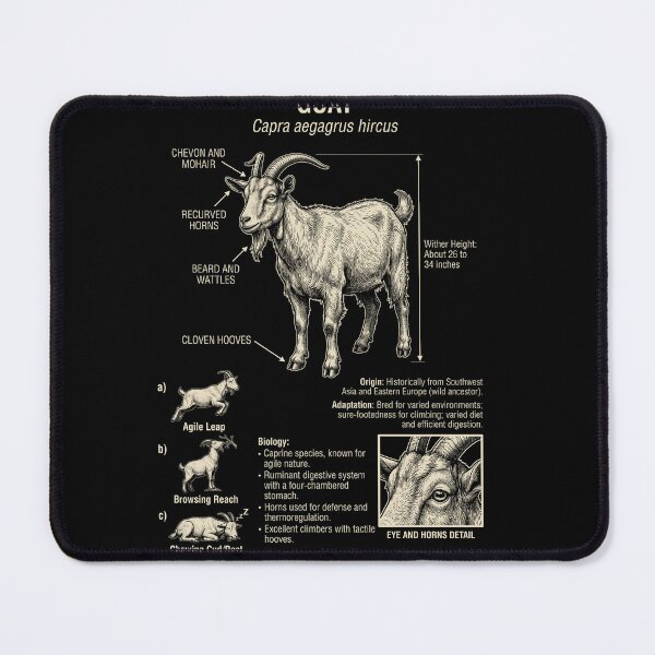 Item preview, Goat Scientific Anatomy Biology Animal Lover designed and sold by Kimberley King Art  King Art.