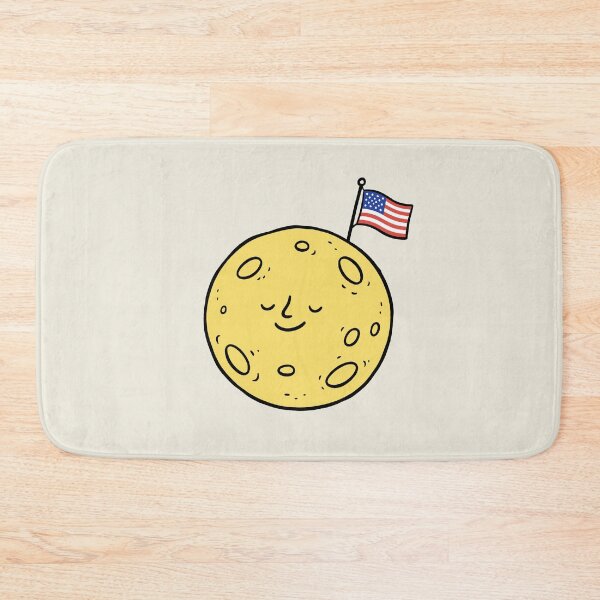 Item preview, Cute Yellow Moon with American Flag Minimal Space Design designed and sold by American Spirit.
