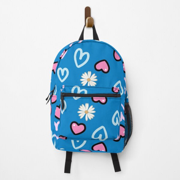 Item preview, Sweet Heart & Daisy Doodle Pattern in Electric Blue designed and sold by SeJaa.