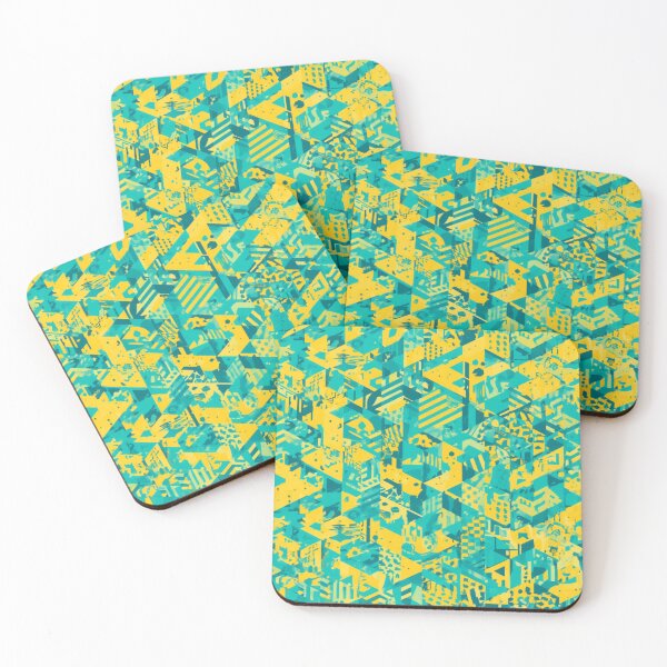Item preview, Abstract Geometric Triangle Pattern – Modern Teal & Yellow Design designed and sold by My Gluten Free Life UK.