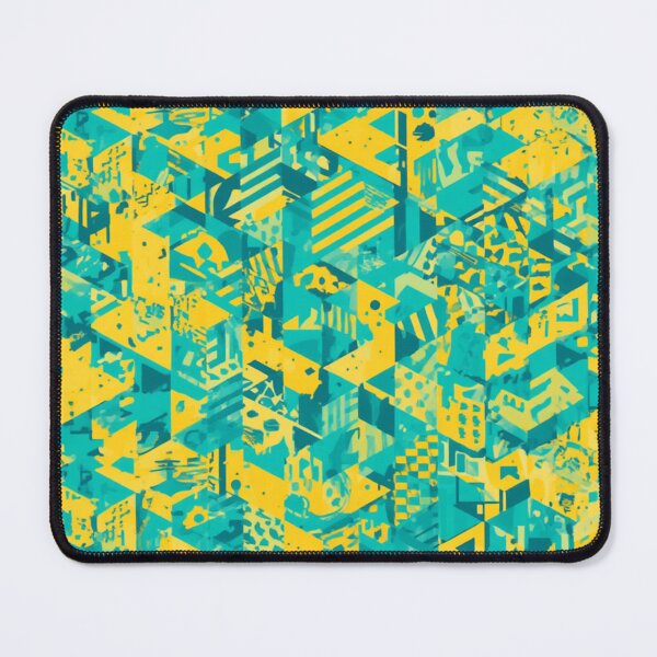 Item preview, Abstract Geometric Triangle Pattern – Modern Teal & Yellow Design designed and sold by My Gluten Free Life UK.
