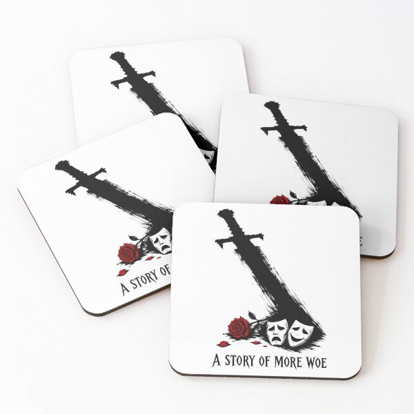 Item preview, A Story of More Woe Sword and Drama Masks Gothic Art designed and sold by Fenay Designs.
