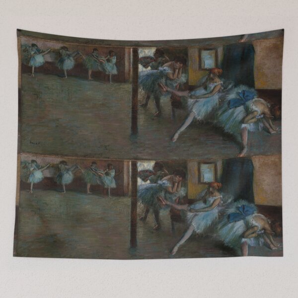 Item preview, Ballet Dancers Rehearsing in Blue Tutus designed and sold by artofuniverse.