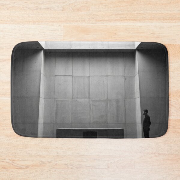 Item preview, Silhouette of a Man Observing a Concrete Structure | Minimalist Urban Art designed and sold by RAISC.