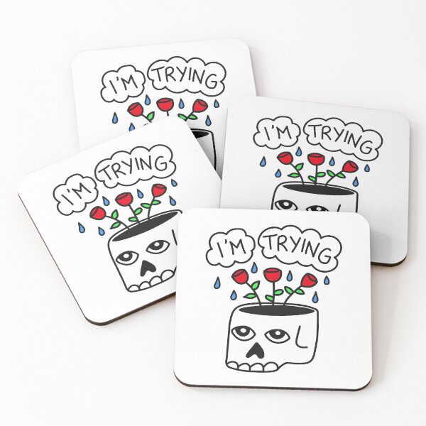 Item preview, I'm Trying - Skull Flower Growth designed and sold by Zerhof.