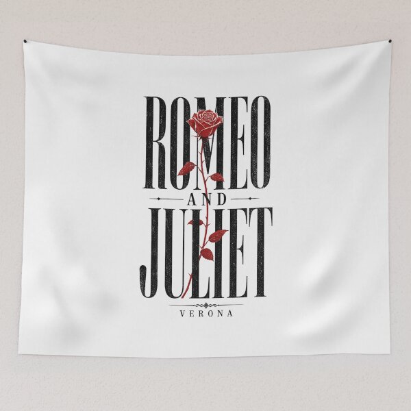 Item preview, Romeo and Juliet Verona Distressed Typographic Rose Art designed and sold by Fenay Designs.