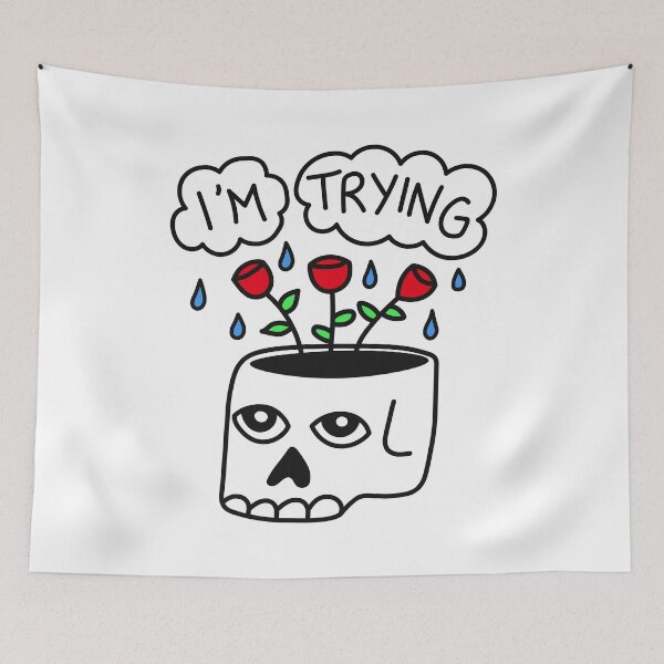 Item preview, I'm Trying - Skull Flower Growth designed and sold by Zerhof.