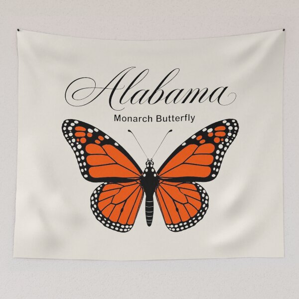 Item preview, Alabama Monarch Butterfly Retro Poster designed and sold by The-Drip-Studio.