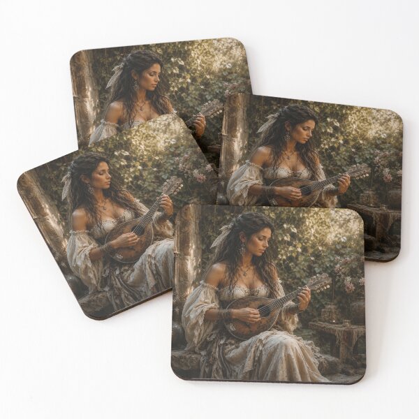 Item preview, Enchanting Mandolin Player in a Secret Garden designed and sold by photoparadise22.