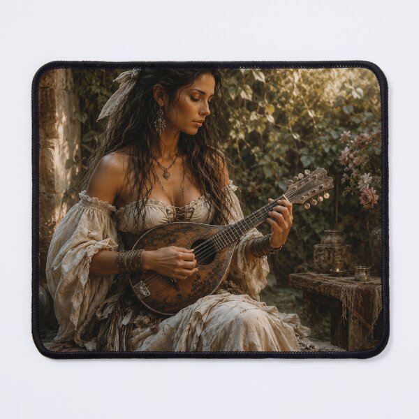 Item preview, Enchanting Mandolin Player in a Secret Garden designed and sold by photoparadise22.