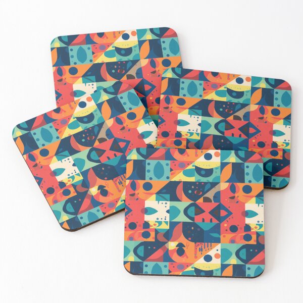 Item preview, Modern Geometric Block Pattern – Bold Mid Century Abstract Design designed and sold by My Gluten Free Life UK.