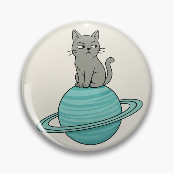 Item preview, Suspicious Gray Cat Sitting on Uranus Funny Space Planet Design designed and sold by American Spirit.