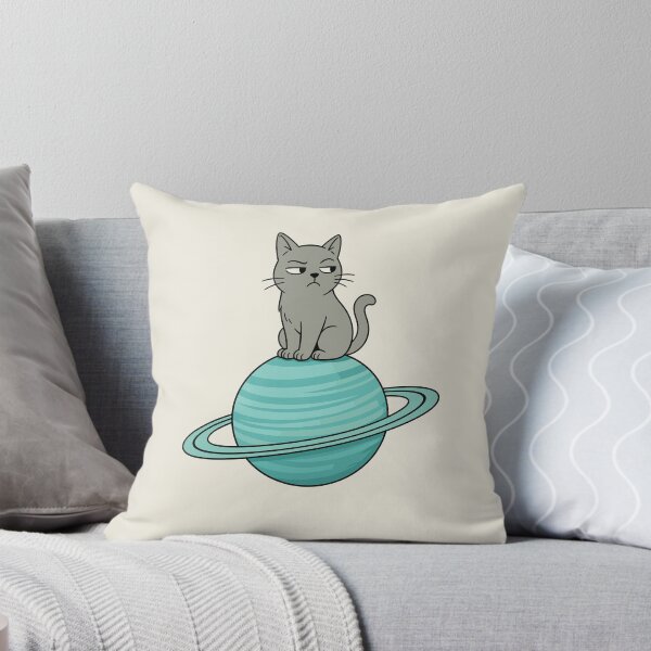 Item preview, Suspicious Gray Cat Sitting on Uranus Funny Space Planet Design designed and sold by American Spirit.