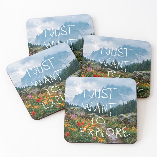 Item preview, I Just Want To Explore – Alpine Wildflower Mountain Nature Quote designed and sold by InfiniteOrbit.