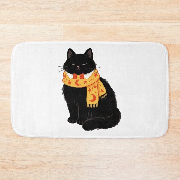 Item preview, Black Cat Sticker | Cozy Fall Cat designed and sold by AillustriaAK.
