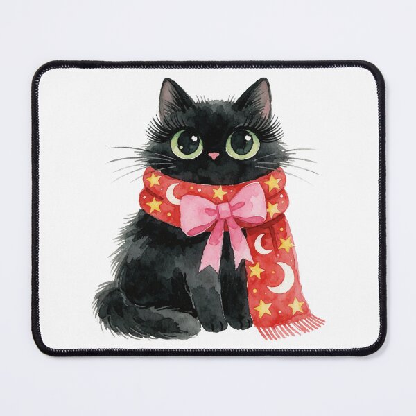 Item preview, Black Cat Sticker | Cozy Fall Cat designed and sold by AillustriaAK.