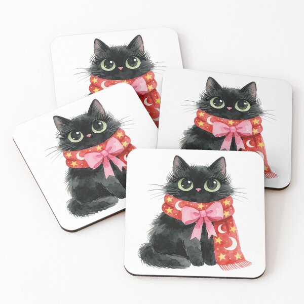 Item preview, Black Cat Sticker | Cozy Fall Cat designed and sold by AillustriaAK.