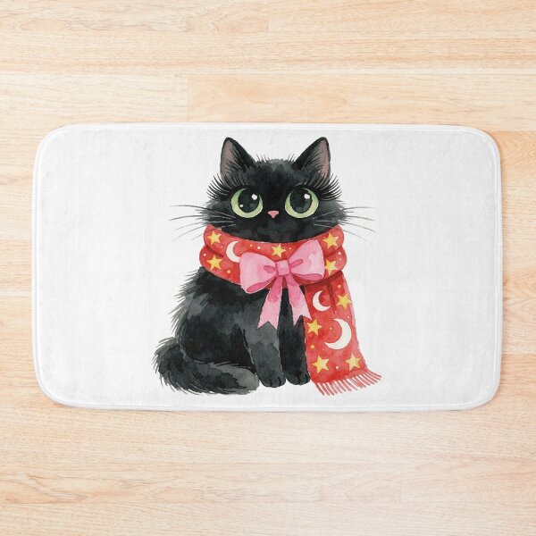 Item preview, Black Cat Sticker | Cozy Fall Cat designed and sold by AillustriaAK.