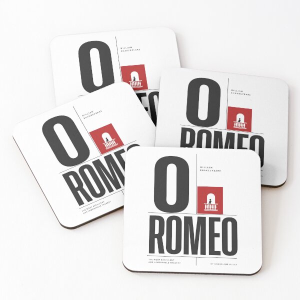 Item preview, O Romeo Minimalist Abstract Geometric Literary Poster designed and sold by Fenay Designs.