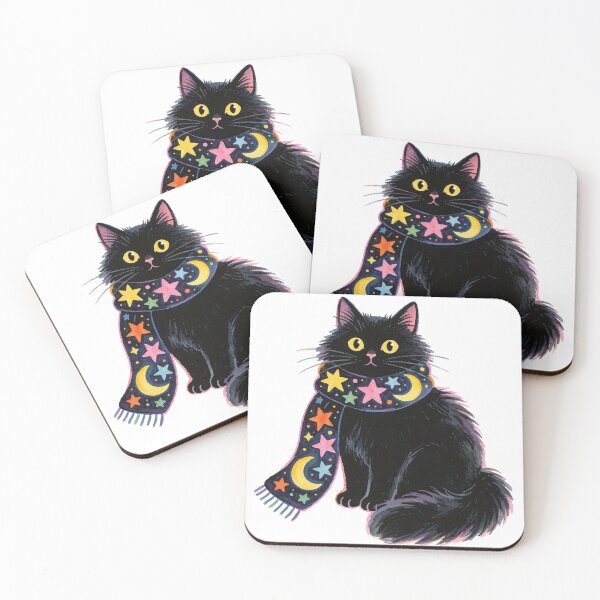 Item preview, Black Cat Sticker | Cozy Fall Cat designed and sold by AillustriaAK.