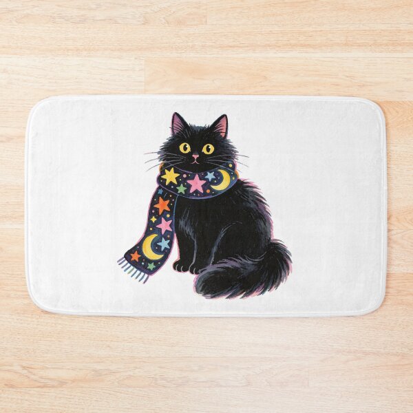 Item preview, Black Cat Sticker | Cozy Fall Cat designed and sold by AillustriaAK.