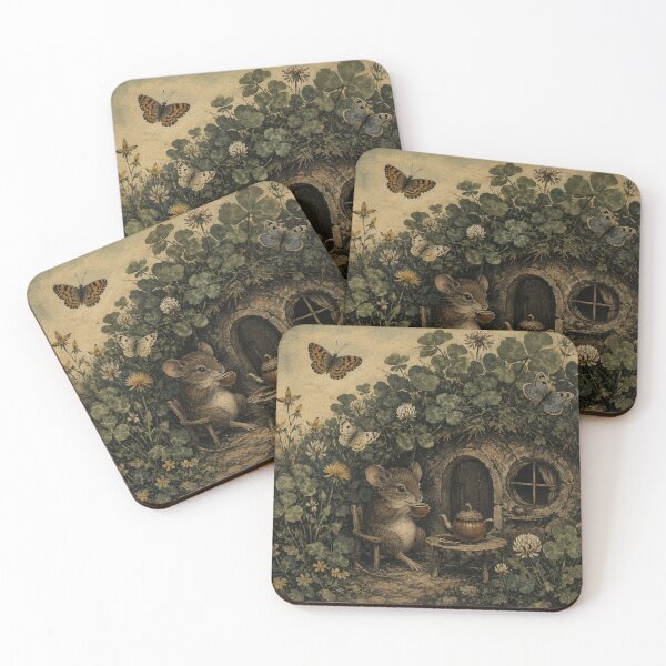 Item preview, Clover Cottage - Cottagecore Wood Mouse Animal Art designed and sold by bapupa.