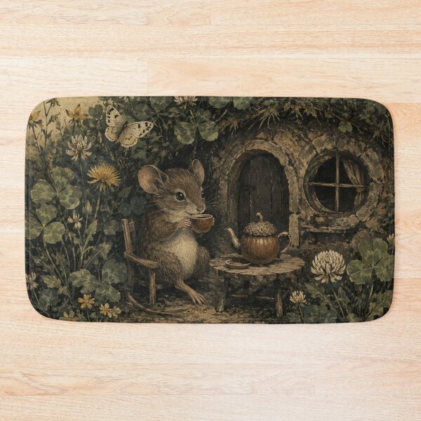 Item preview, Clover Cottage - Cottagecore Wood Mouse Animal Art designed and sold by bapupa.