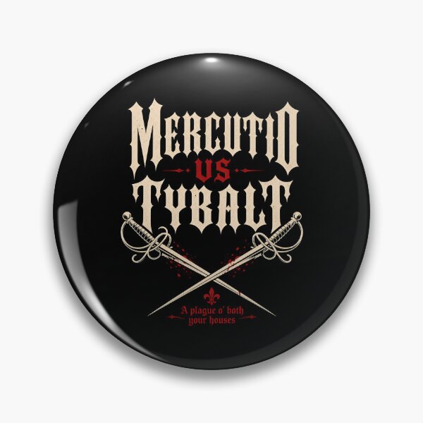 Item preview, Mercutio vs Tybalt Crossed Swords Verona Duel Graphic designed and sold by Fenay Designs.