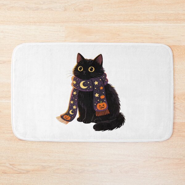 Item preview, Black Cat Sticker | Cozy Fall Cat designed and sold by AillustriaAK.
