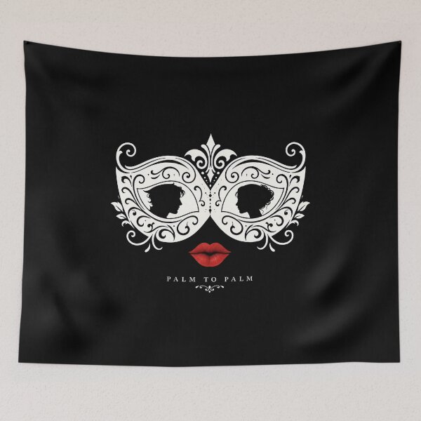 Item preview, Palm To Palm Masquerade Mask Silhouette Optical Art designed and sold by Fenay Designs.