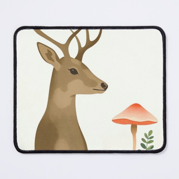 Item preview, Minimalist Watercolor Deer and Toadstool Mushrooms designed and sold by Vida e Arte.