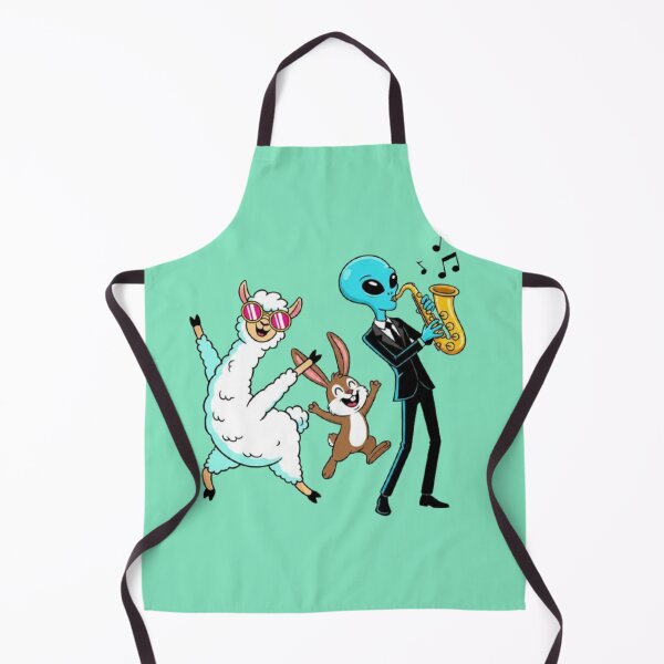 Item preview, Dancing Lama Rabbit & Alien Sax – Whimsical Music Design designed and sold by Dogandesighn.