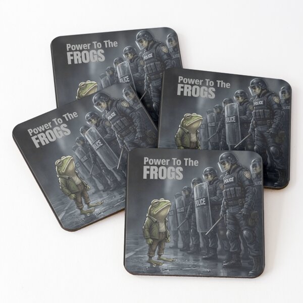 Item preview, Power To The Frogs - Rebel Amphibian Protest Art designed and sold by haitrieuic96.