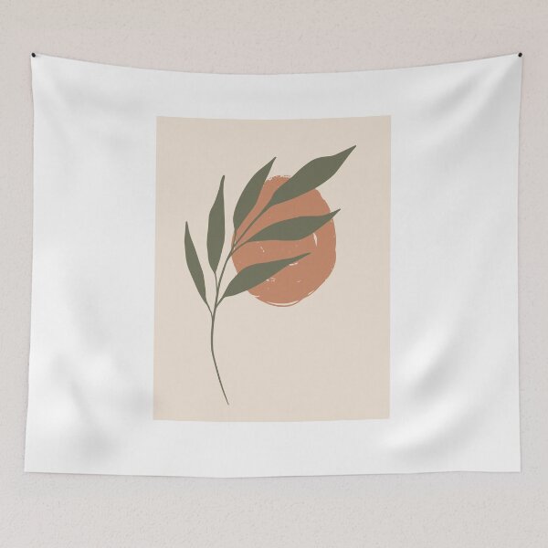 Item preview, Abstract Boho Shapes and Botanical Leaf Wall Art  designed and sold by MyArtDream.