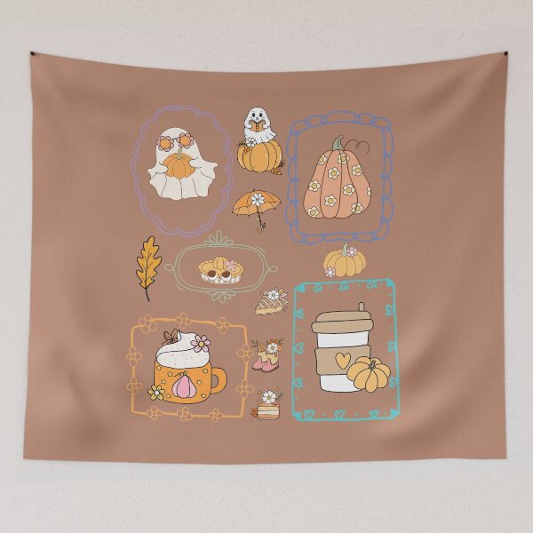 Item preview, Pumpkin Spice Autumn Cottagecore doodle set designed and sold by BritishDelights.