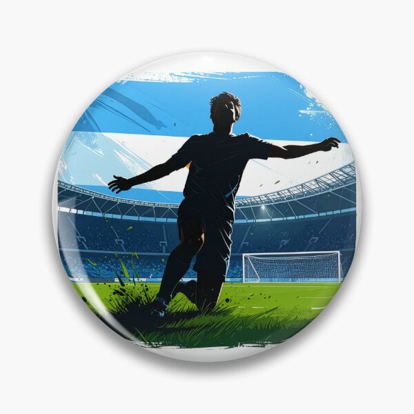 Item preview, Argentina Soccer Player Silhouette — Argentine Flag Football Fan designed and sold by icemanphotos.