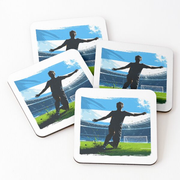 Item preview, Argentina Soccer Player Silhouette — Argentine Flag Football Fan designed and sold by icemanphotos.