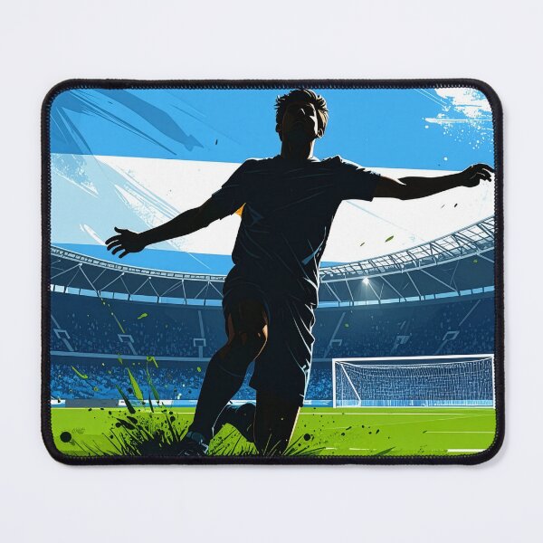Item preview, Argentina Soccer Player Silhouette — Argentine Flag Football Fan designed and sold by icemanphotos.