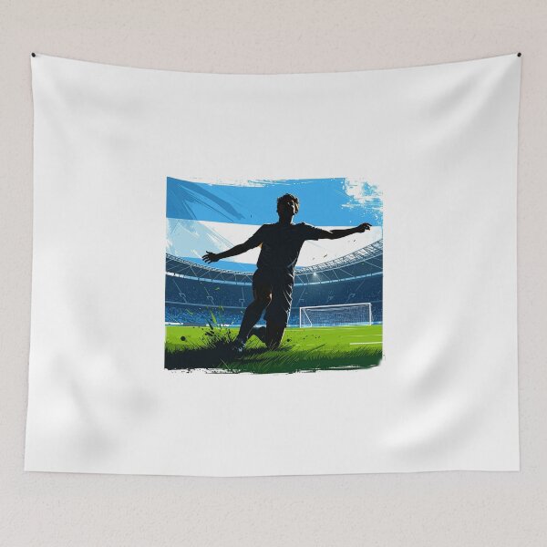 Item preview, Argentina Soccer Player Silhouette — Argentine Flag Football Fan designed and sold by icemanphotos.