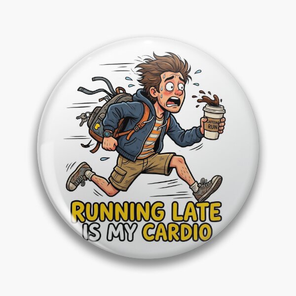 Item preview, Running Late Is My Cardio Funny Coffee Design designed and sold by D3monic.