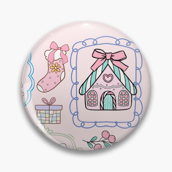 Item preview, Pink Christmas Cottagecore doodle Collection designed and sold by BritishDelights.