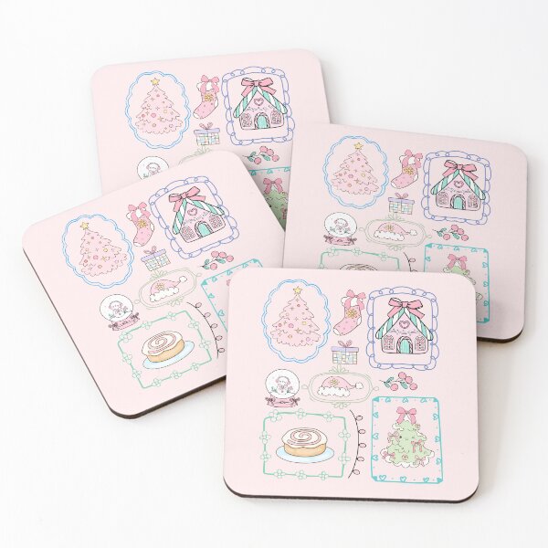 Item preview, Pink Christmas Cottagecore doodle Collection designed and sold by BritishDelights.