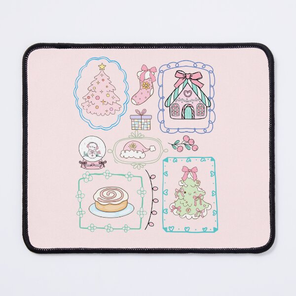 Item preview, Pink Christmas Cottagecore doodle Collection designed and sold by BritishDelights.