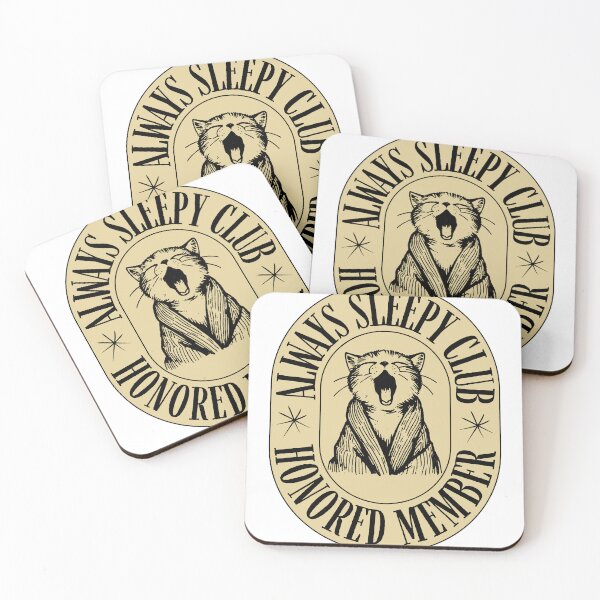 Item preview, Always Sleepy Club Cat Badge designed and sold by WaviStudio.