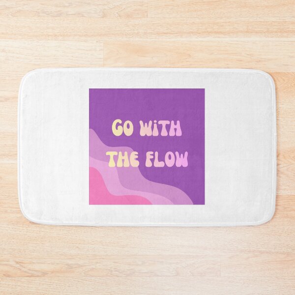 Item preview, go with the flow cute groovy retro typography  designed and sold by MyArtDream.