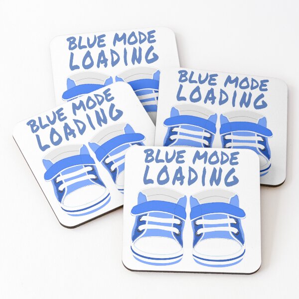 Artikelvorschau, Schwangerschaftsankündigung, Umstandsmode, blaue Babyschuhe entworfen und verkauft von E-lenaLu.