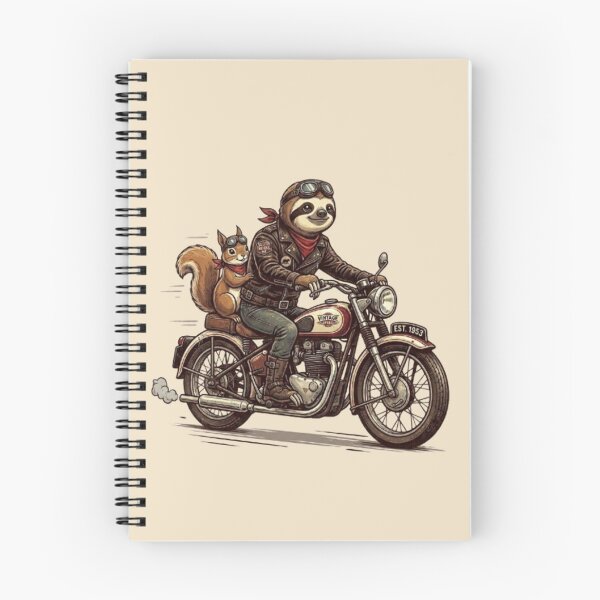 Item preview, Vintage Speed Sloth & Squirrel – Retro Biker Animals designed and sold by Dogandesighn.