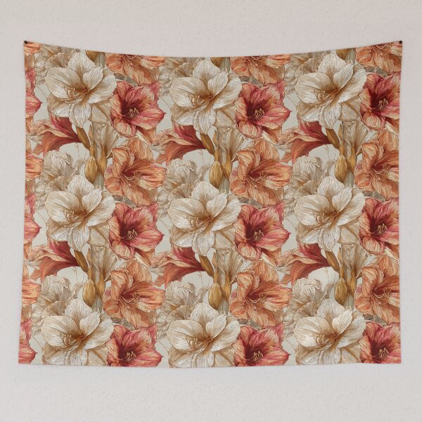 Item preview, Bold Amaryllis Flower - Tropical Flower Pattern   - Anniversary Gifts For Dad designed and sold by RoyalStarsPatts.