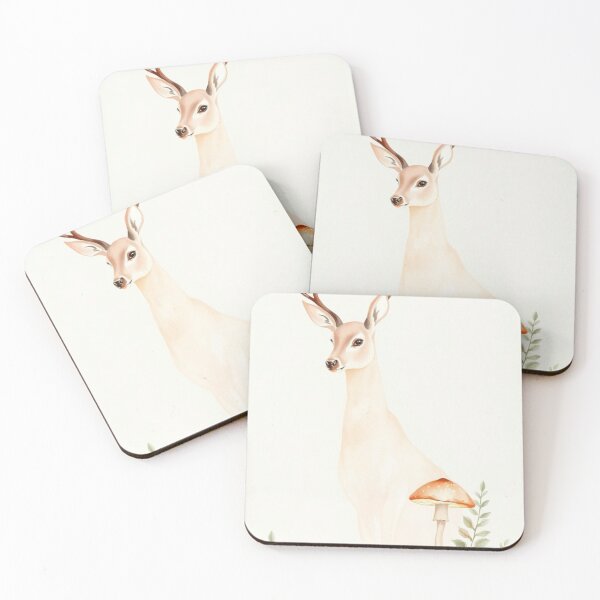 Item preview, Gentle Watercolor Deer with Forest Mushroom designed and sold by Vida e Arte.
